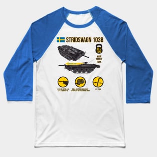 Who likes tanks! Strv 103B Swedish Tank Baseball T-Shirt